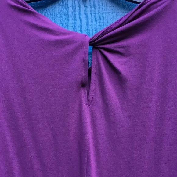 NWT Eileen Fisher Purple Back Twist Jersey Dress S - Picture 6 of 6